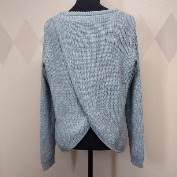 Vero Moda tida wrap back blue tone long sleeve sweater size L - Picture 3 of 10